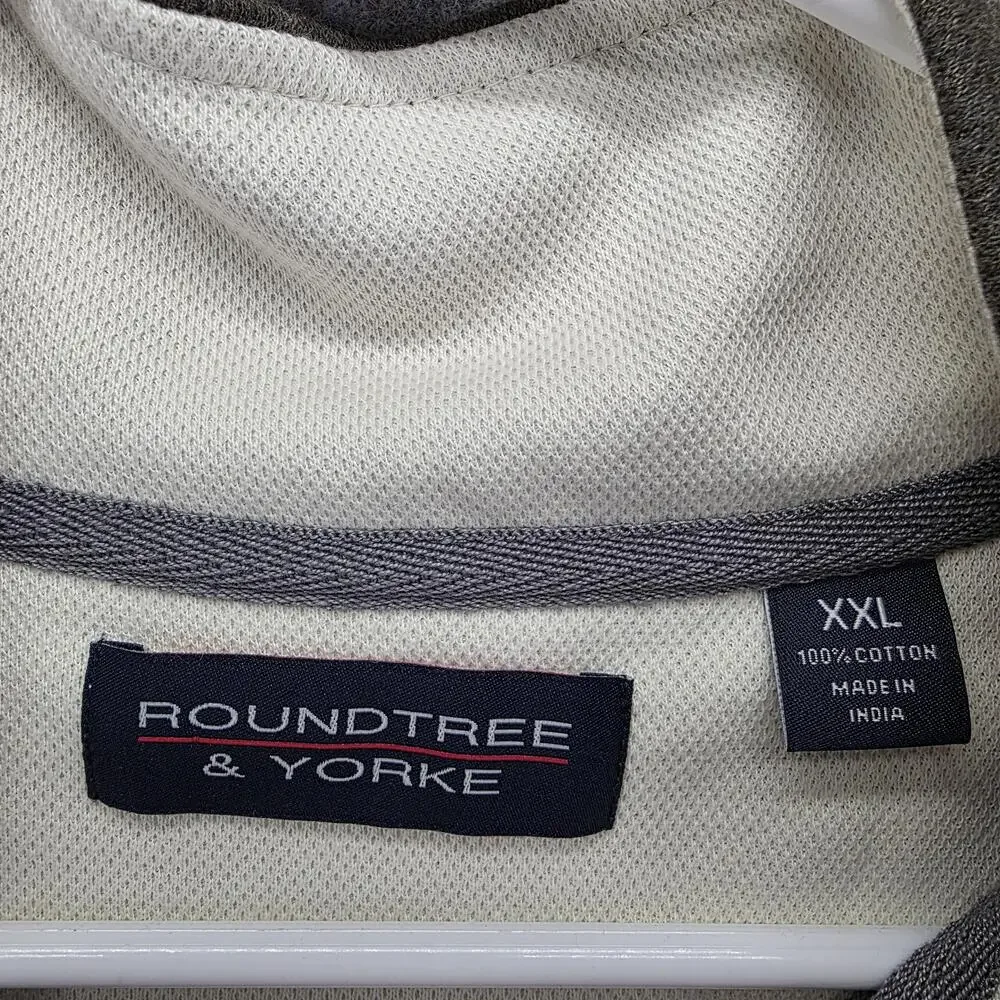 Roundtree & Yorke Vest Mens 2XL Green Mock Neck 1/4 Zip Sleeveless Knit Cotton